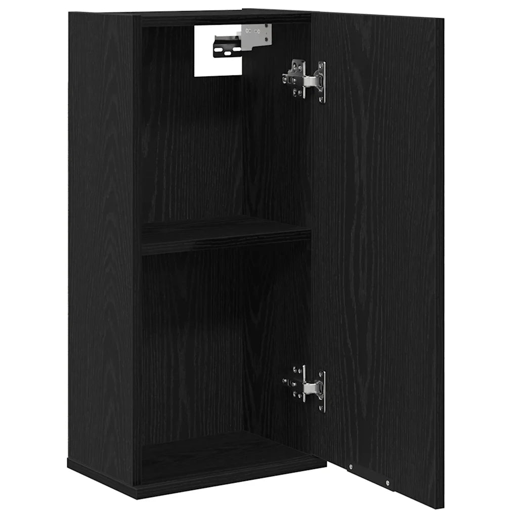 Mobile contenitore a parete in legno composito 32 x 20 x 67 cm salvaspazio design classico in legno nero 02_0051806