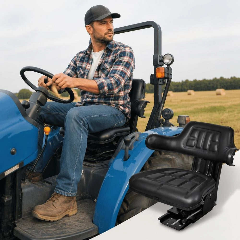 Tractor Seat With Suspension, Black