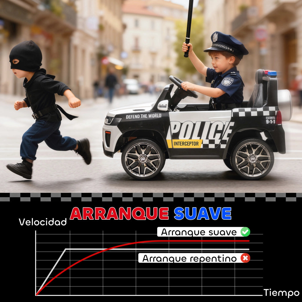 Auto Polizia Bambini Telecomando ¨C Zephmum ¨C Bianco