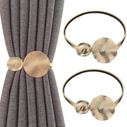 Accessori per tende in metallo dorato - Lotus foglie design - Set da 2 pezzi - Decorazione per soggiorno e camera da letto