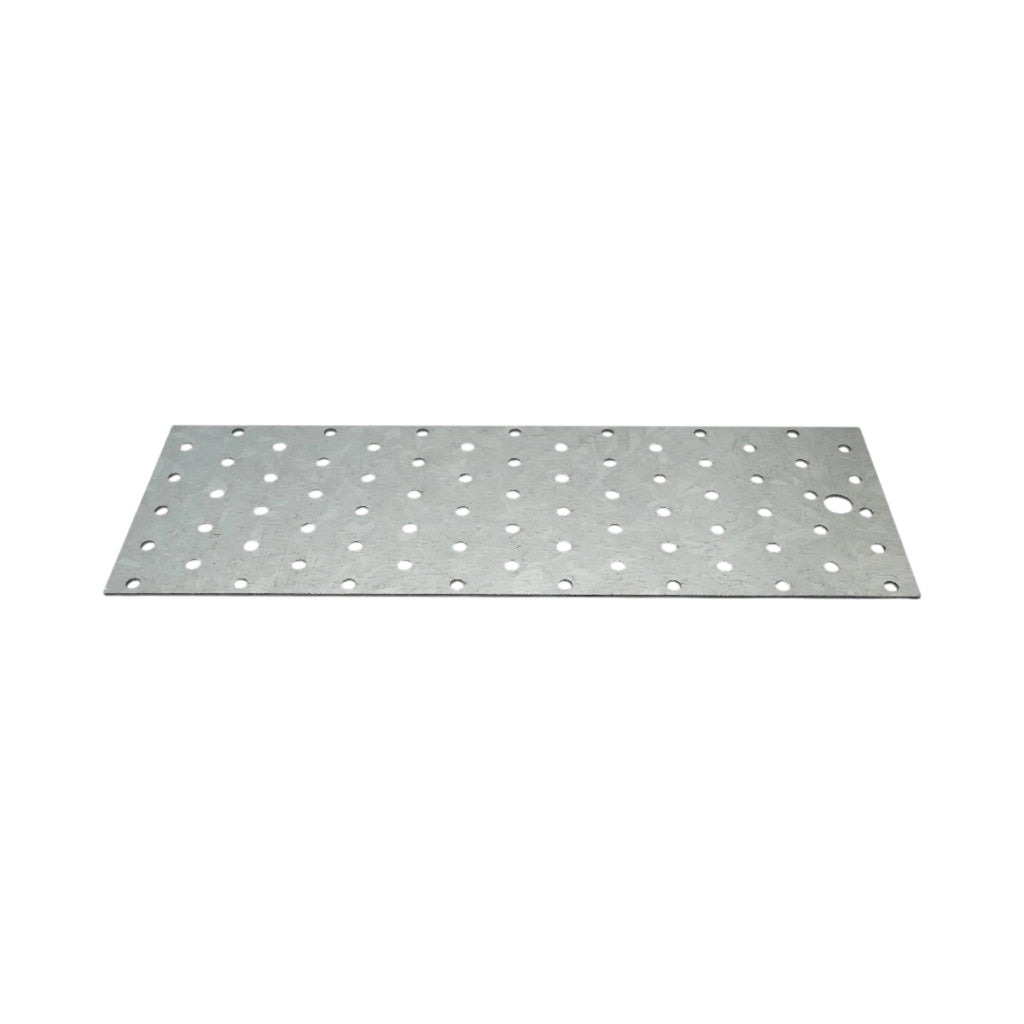 Piastra forata 100x300mm, spessore 2mm, acciaio zincato