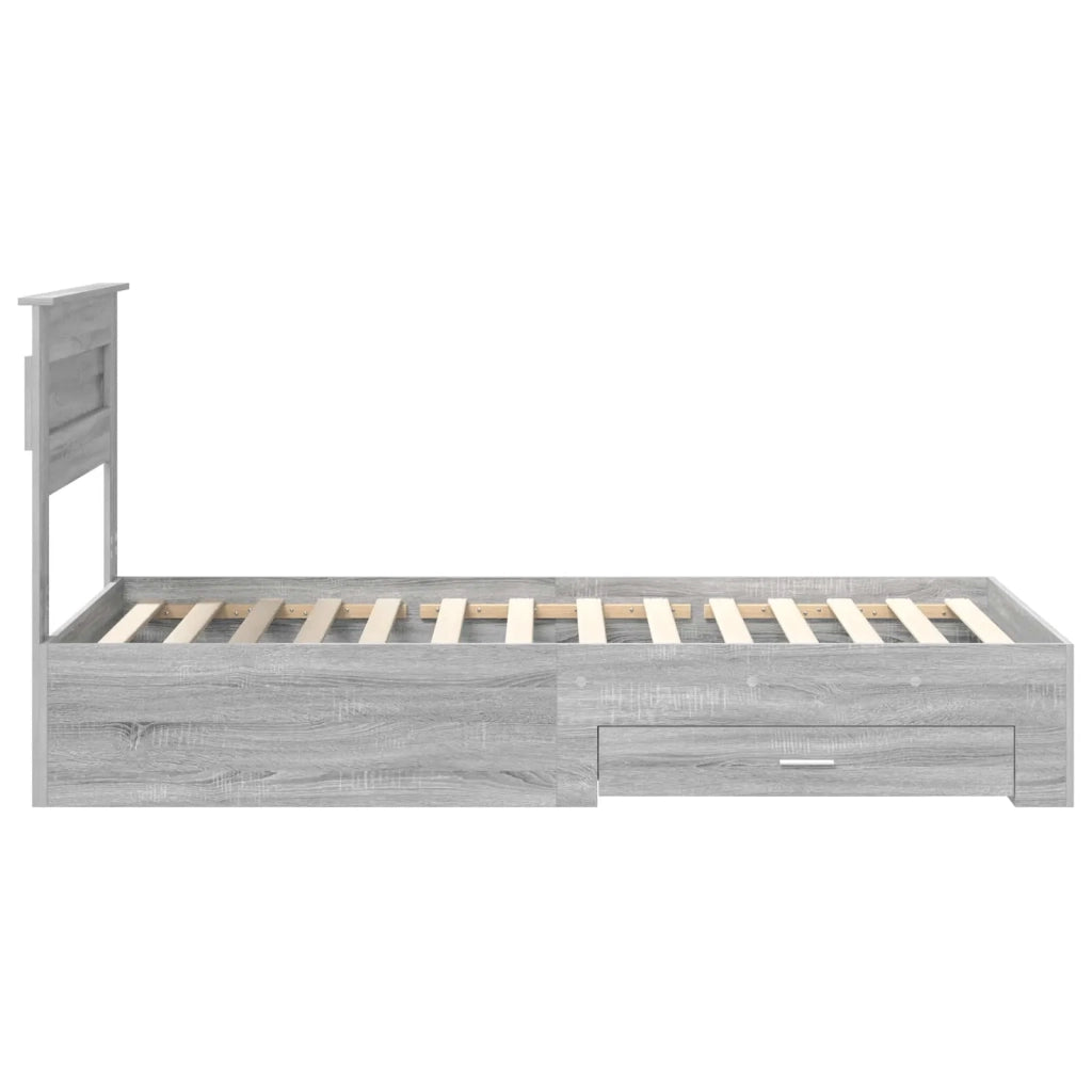 Struttura del letto Grigio Sonoma e Argento 75 x 190 cm 3410047