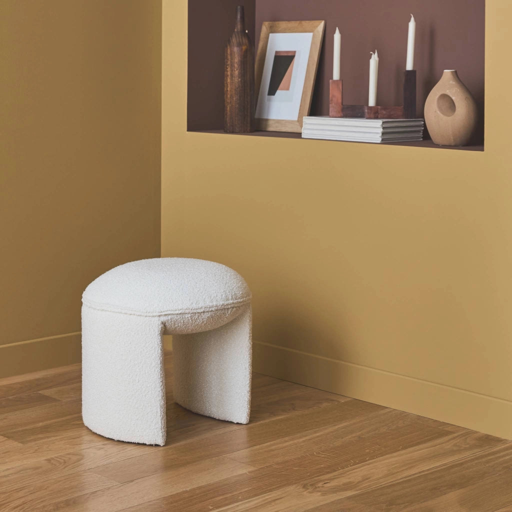 Pouf in bouclé, bianco
