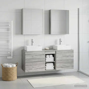 Set di mobili per il bagno 5 pcs Sonoma grigio 3406812