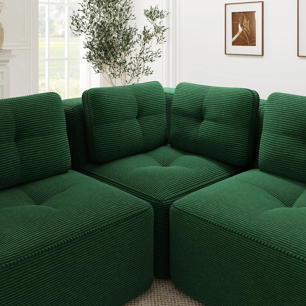 Senza braccioli divano modulare - Zephmum - Verde, comodo, antiscivolo