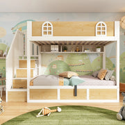Letto a castello per bambini 90 x 200 cm con scala contenitore