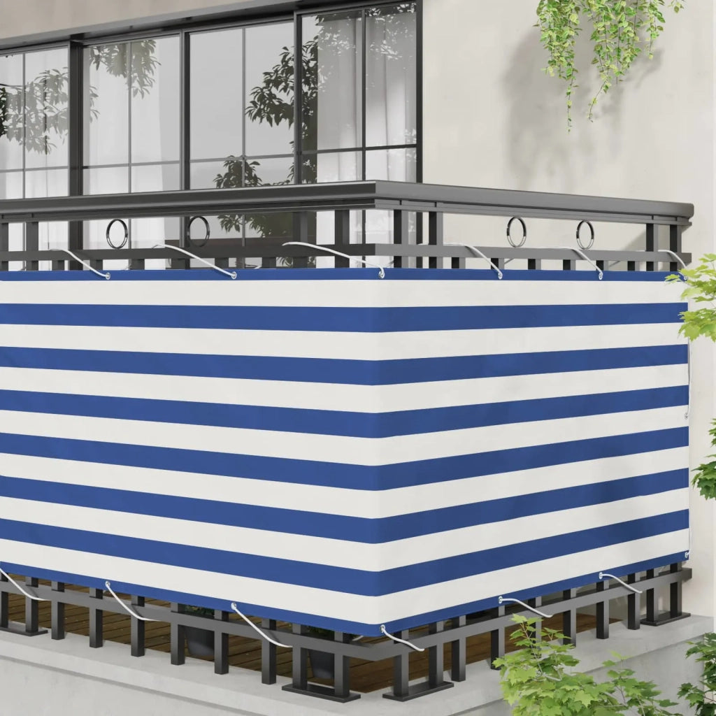Schermo da balcone | Paravento da Balcone Blu e Bianco 100 x 500 cm