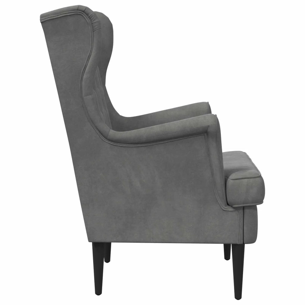 Poltrona Grigio Scuro Velluto 42029927