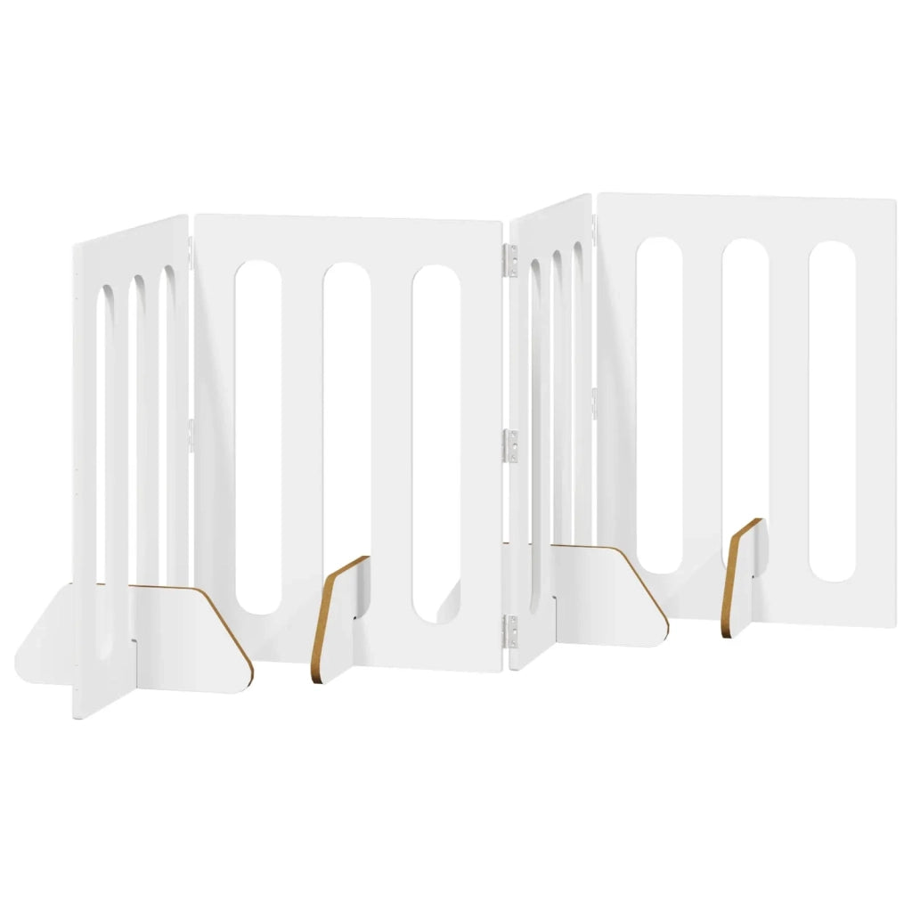 Recinto pieghevole per animali 4 pz Bianco Lucido CFW2415437