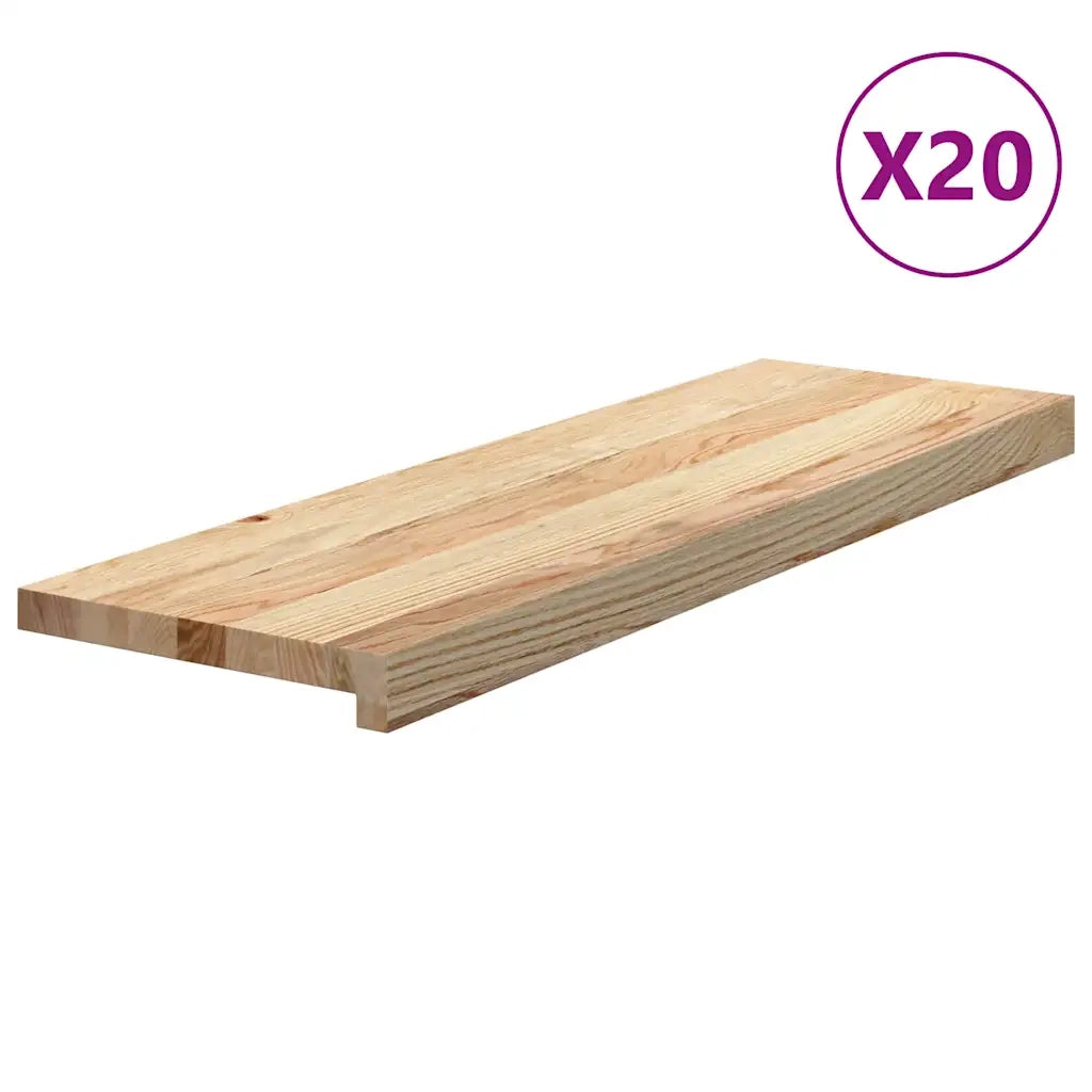 Gradini 20 pz 80x30x2 cm in Rovere Massello Non Trattato