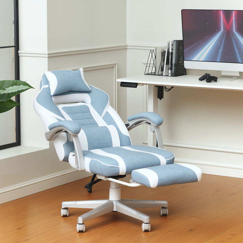 Poltrona Gaming Ergonomica ¨C Minimal ¨C Blu, Tessuto, 63x63x123cm
