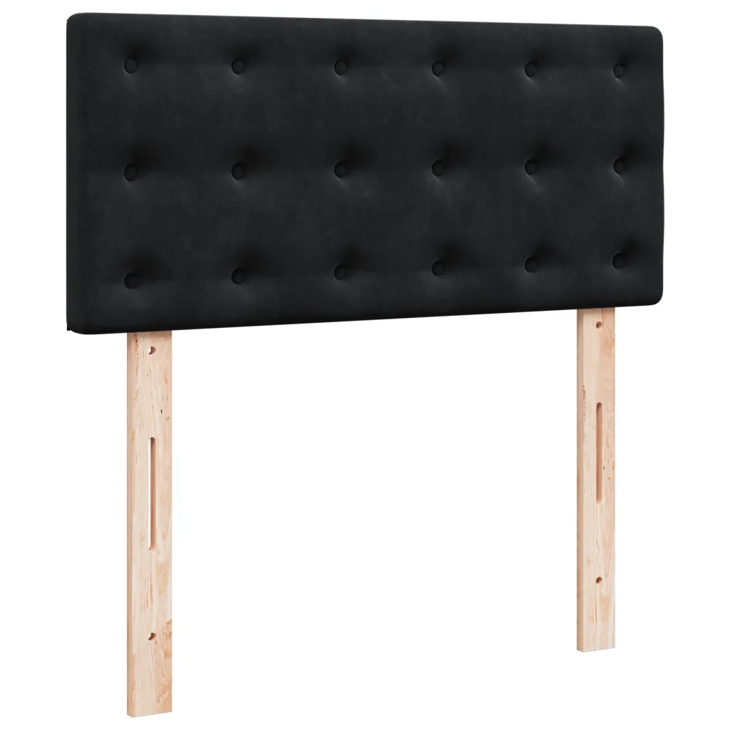 Giroletto a Molle con Materasso-Struttura Letto Nero 90x200 cm in Velluto 271297