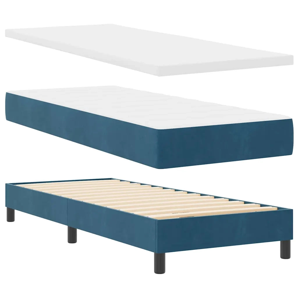 Letto a Sorgente LED con led Blu Scuro 80 x 200 cm Velluto
