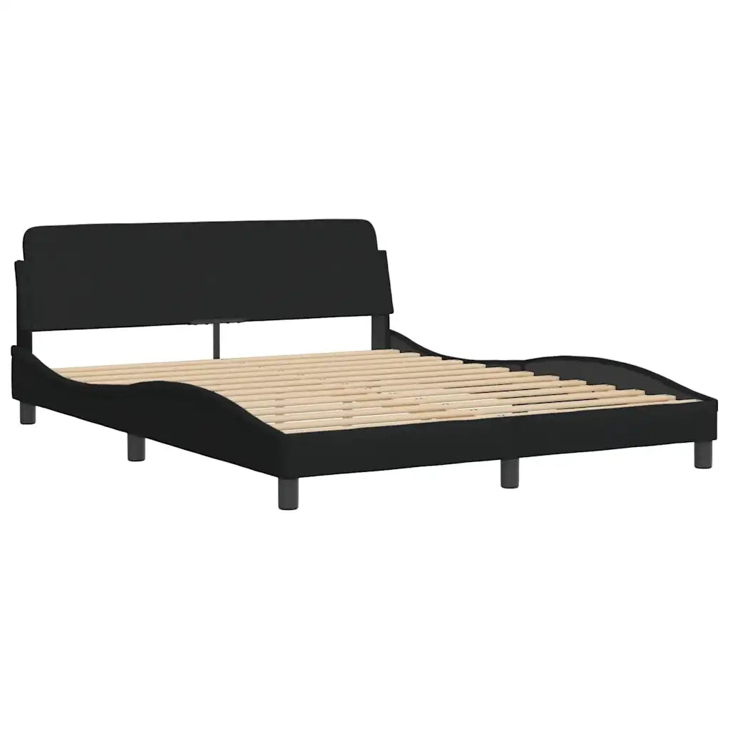 Giroletto senza Materasso-Struttura Letto Hvar Nero 160x200 cm in Tessuto