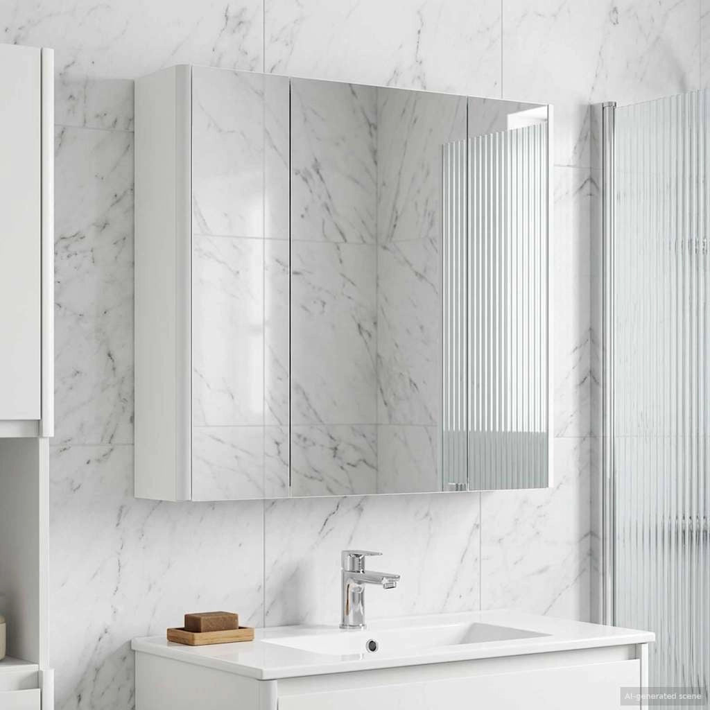 Mobiletto per specchio da bagno Bianco 63,5 x 15,5 x 60,5 cm 889247