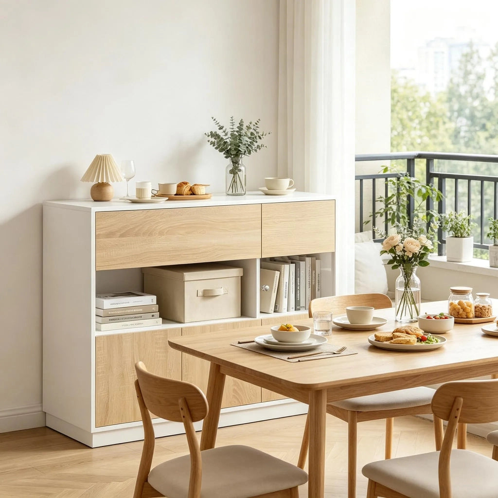 Ampio mobile per ingresso, credenza e armadio portaoggetti, sideboard da cucina