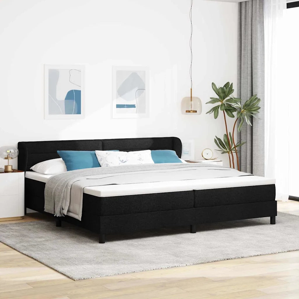 Letto a molle con materasso Nero 200 x 200 cm Tessuto 3339984