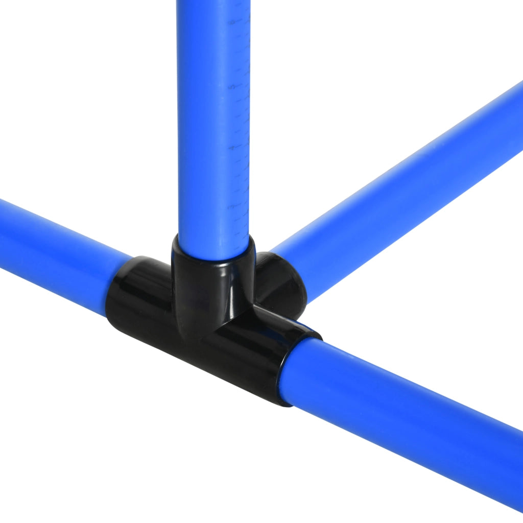 Set Agilità per Cani 4 Pezzi, 99x65x94 cm, Altezza Regolabile, 2 Asti Ostacoli, 2 Slalom, 4 Barre a Terra in Plastica, Blu