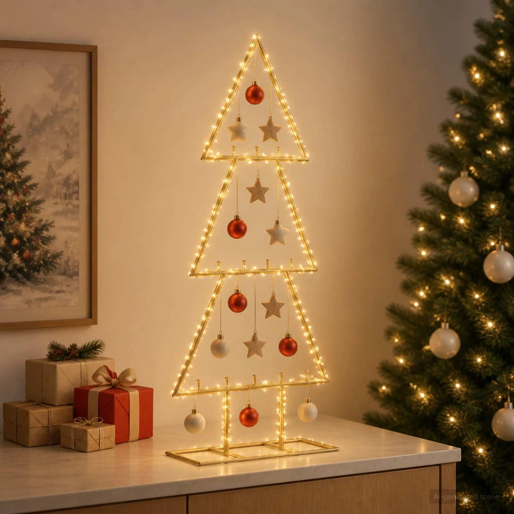 Albero di Natale in metallo con supporto KUOPIO 60 cm Acciaio 42053816