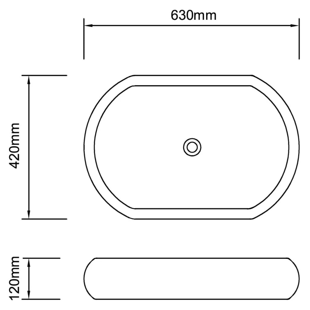 Lavabo ovale in ceramica 63 x 42 cm per bagno nero 02_0002495