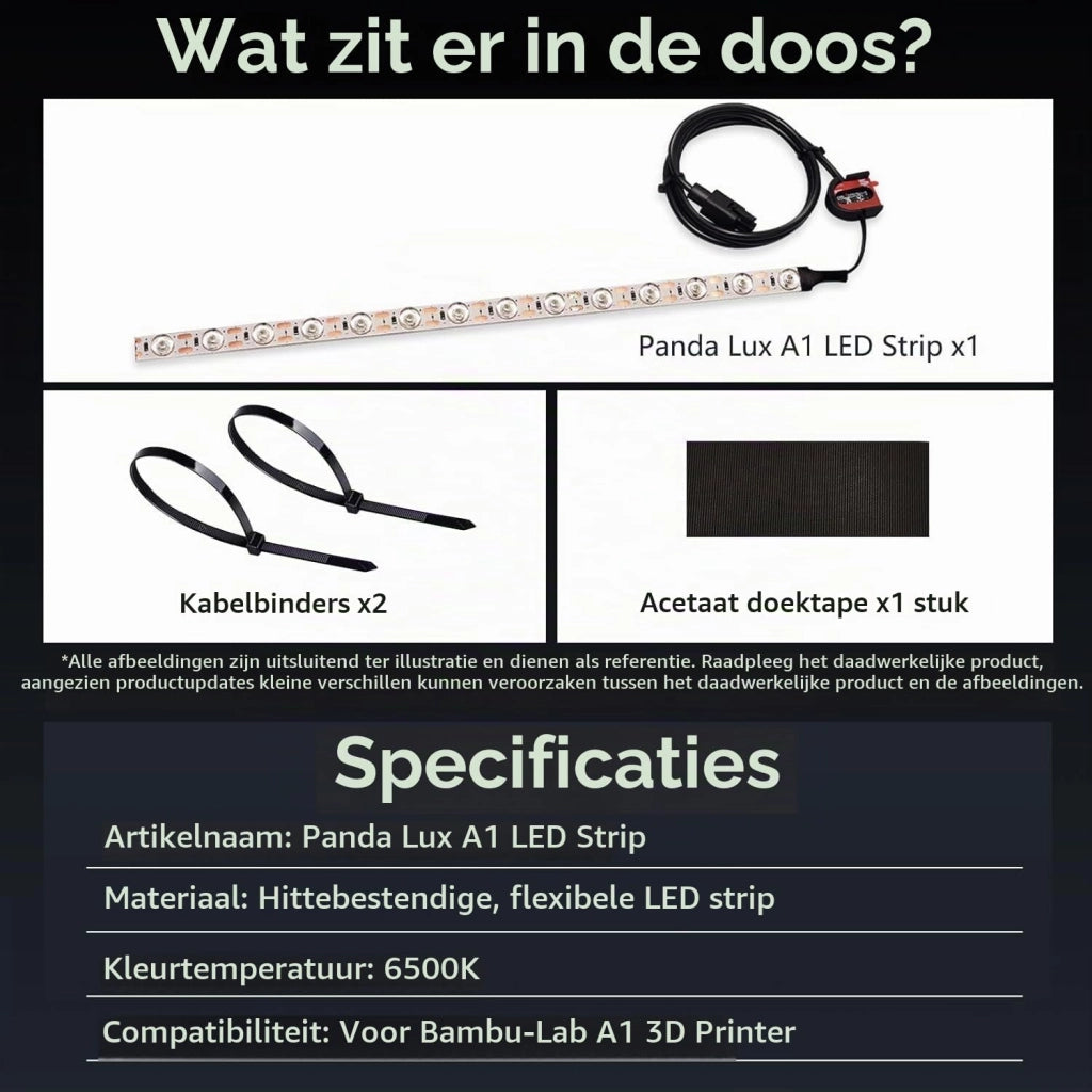 Striscia LED per stampante 3D Bambu Lab A1, 220 mm, luce calda
