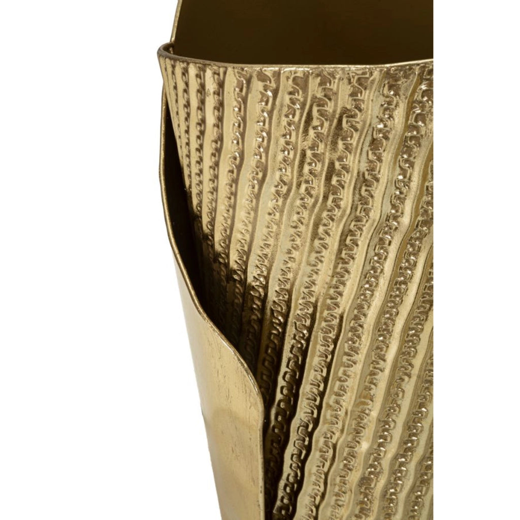 Set di 3 Vasi Decorativi VKH423, Oro, Metallo, 39x42x75 cm