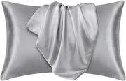 Set di cuscini in seta morbida e pura - 2 pezzi - copertura per cuscino a forma rettangolare - copertura per letto - copertura per cuscino a forma di involto - copertura per cuscino in seta imitativa - 51x76cm