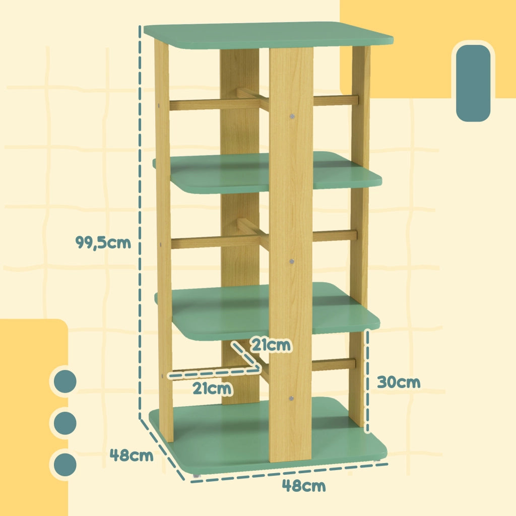 Libreria per Bambini con Ruote ¨C Minimal ¨C Verde 3 Ripiani