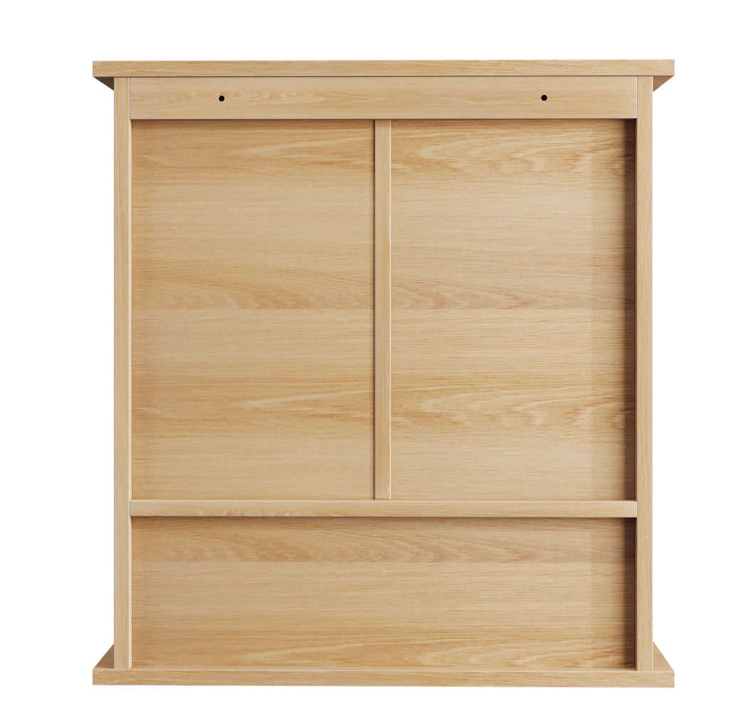 Mobile bagno sospeso ULEVR in MDF effetto rovere con 2 ante e vano a giorno, marrone