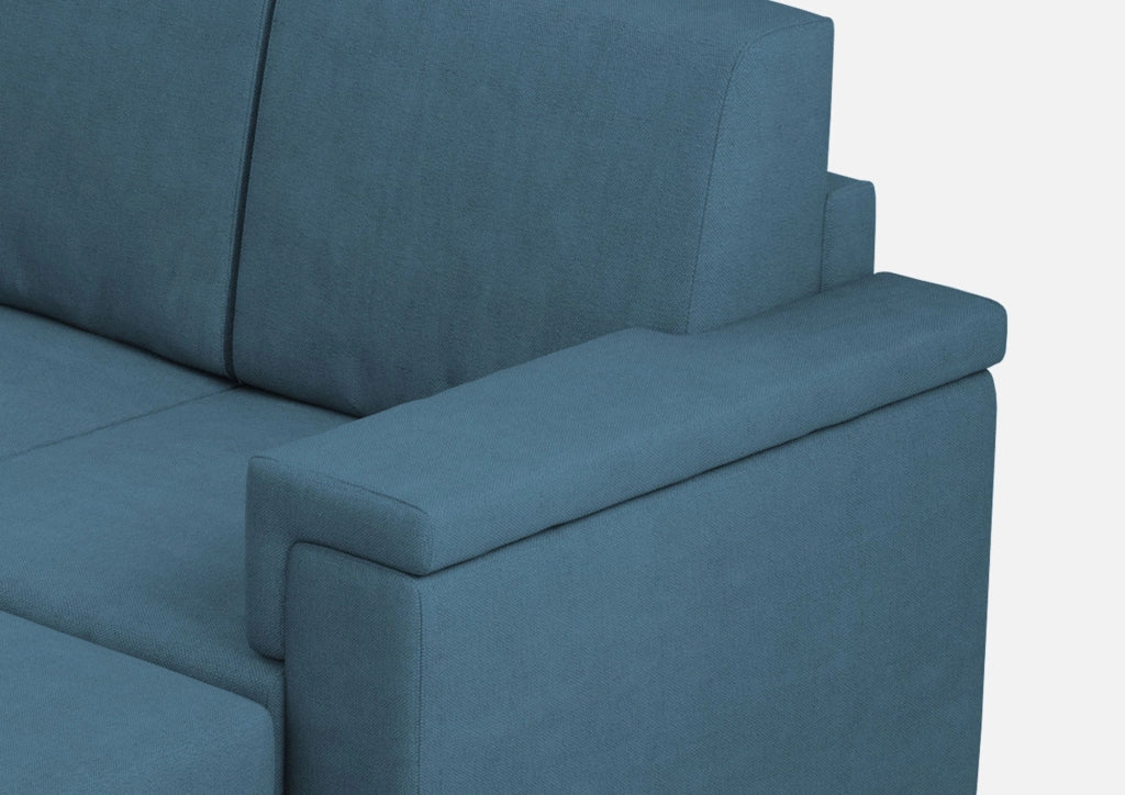 Divano 3 Posti con Pouf 208x155x85 cm Marrak in Tessuto Avio