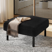 POUF 56x51x39 cm in corduroy nero con struttura in metallo