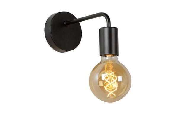 Applique da parete Lucide Scott nera E27 40W 45265
