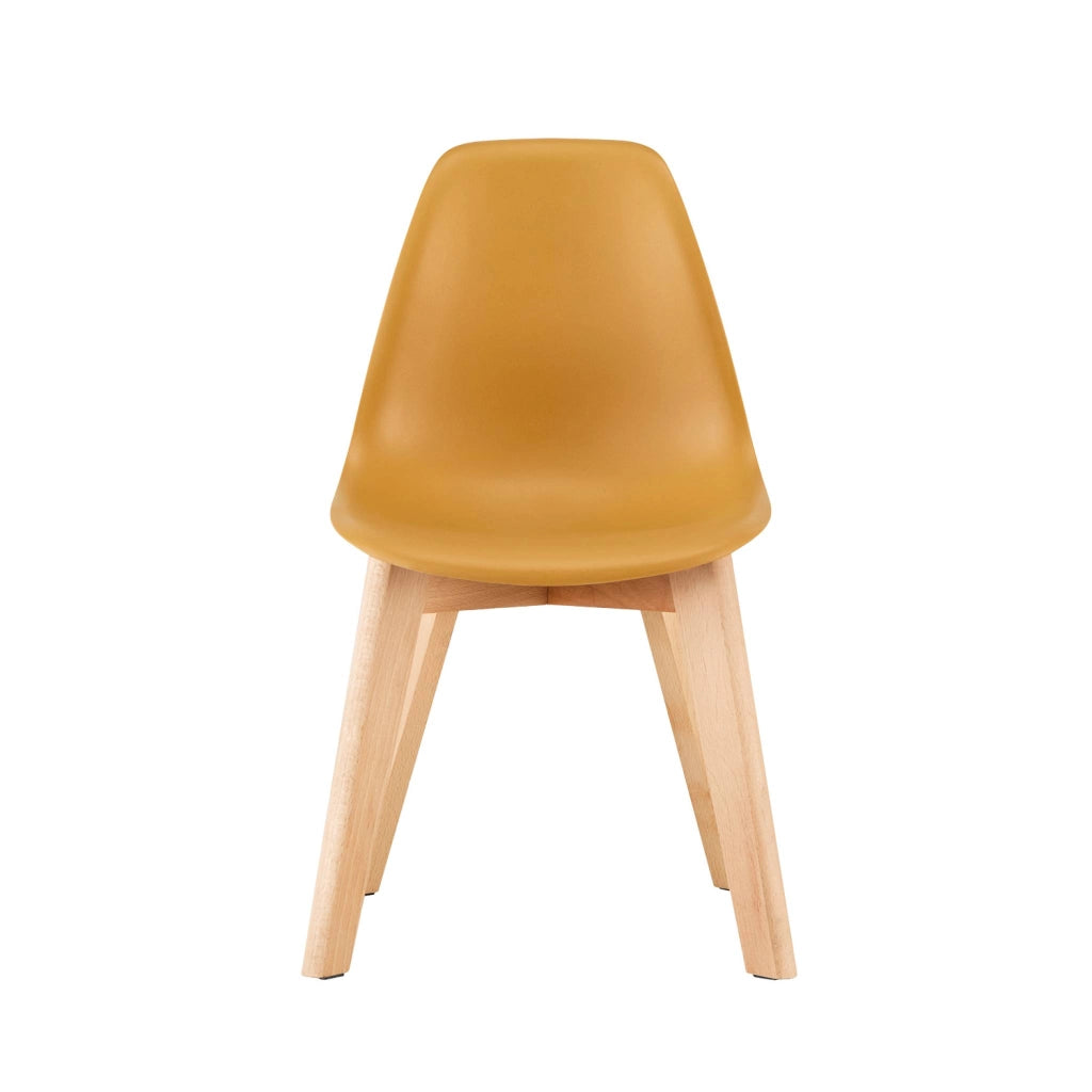 Sedia scandinava per bambini in legno di faggio, mostarda