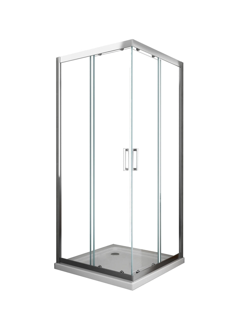 Box doccia 6 mm angolare quadrato profilo cromo reversibile H.190 70x70