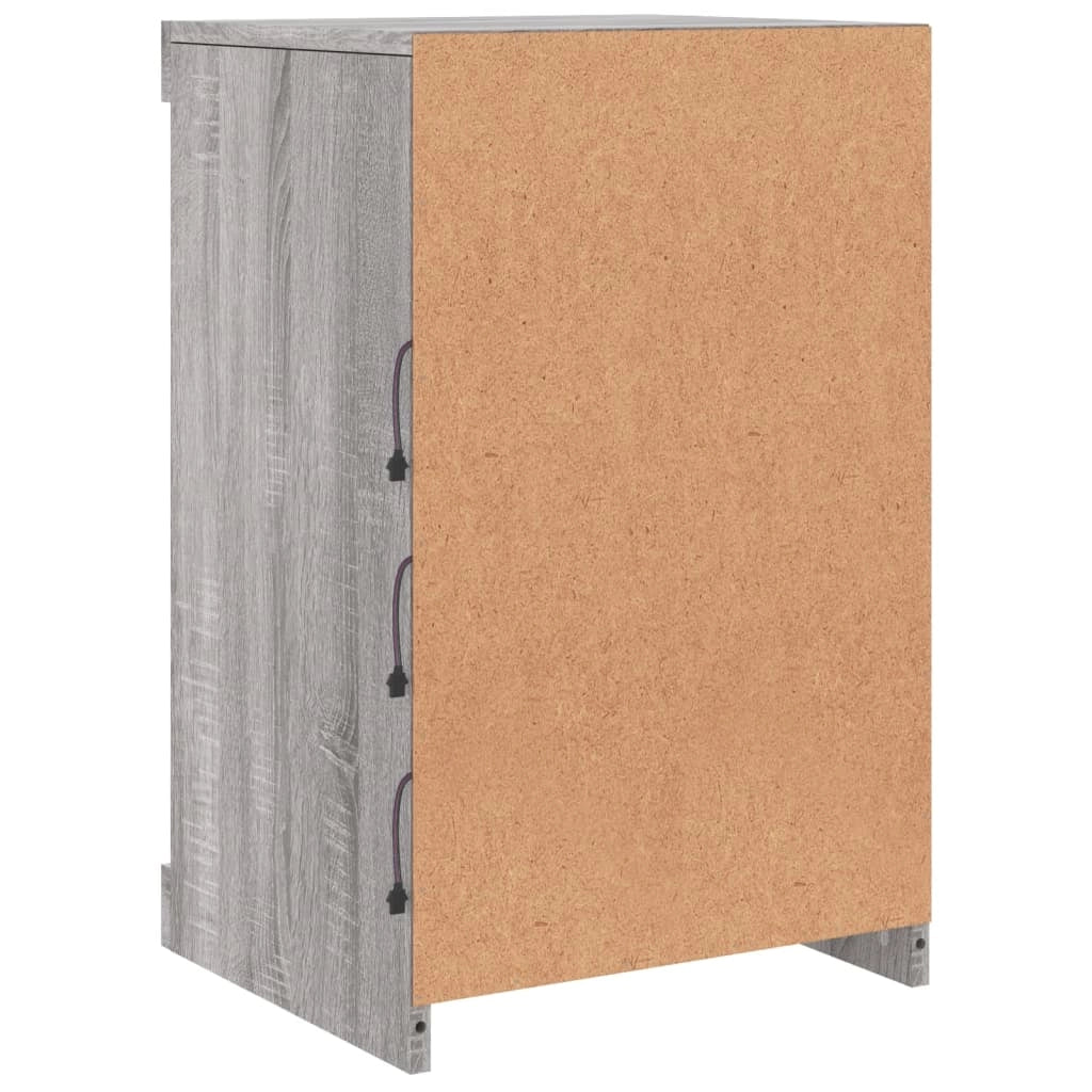 Buffet credenza cassettiera armadio mobile contenitore organizer per cucina soggiorno salotto con luci LED Sonoma 41 x 37 x 67 cm grigio 02_0030075