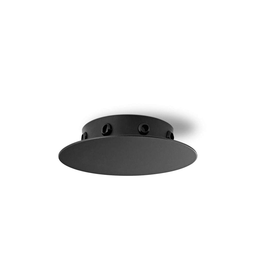 Rosone Multicavo 8 Fori In Metallo Nero Opaco D15Cm