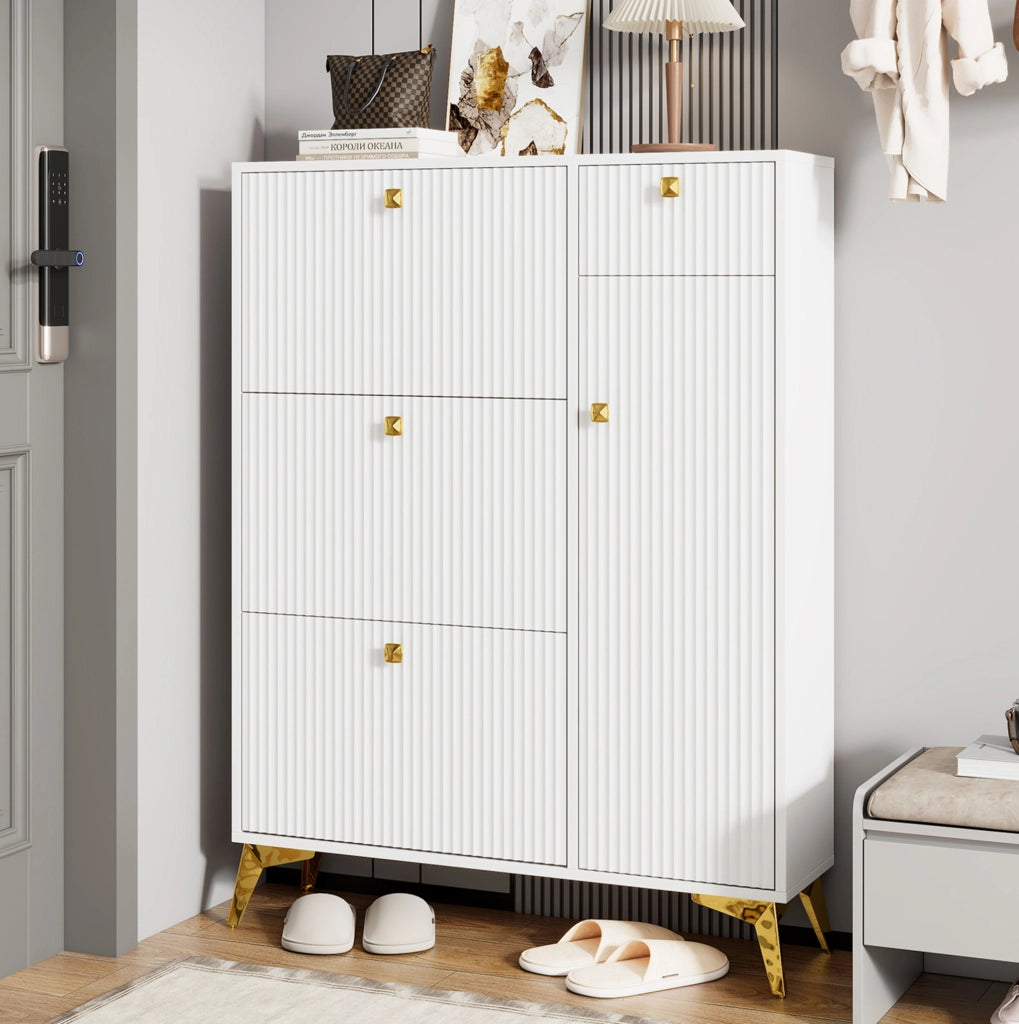 Scarpiera con superficie ondulata; 121 ¡Á 90 ¡Á 25 cm; bianca