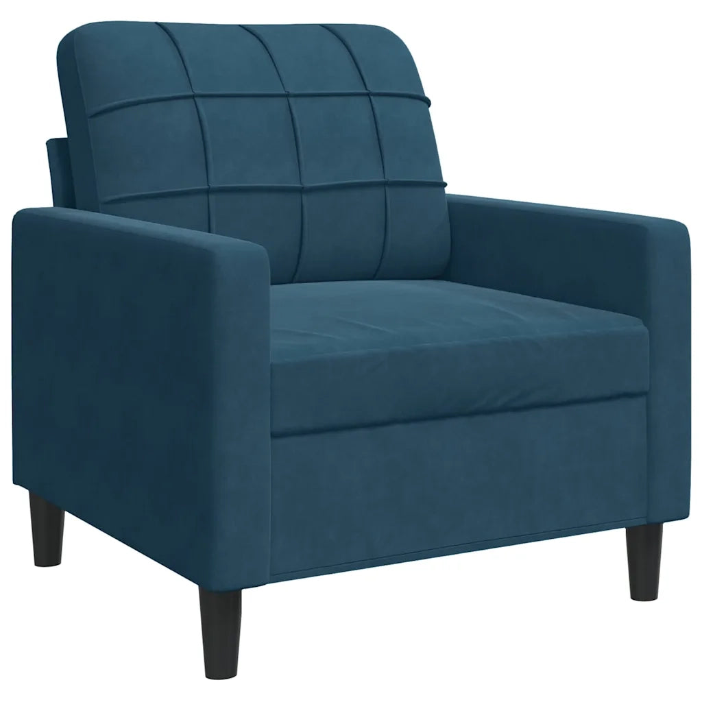 Set di Divani 4 pz con Cuscini e Rinforzi Blu in Velluto 3278390
