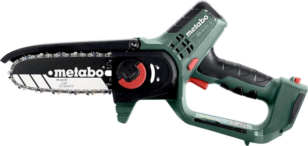 Metabo 600856840 MS 18 LTX 15 Potatore a batteria Lama 15 cm Velocita' catena 5 m-s Peso 1,6 Kg colore Nero