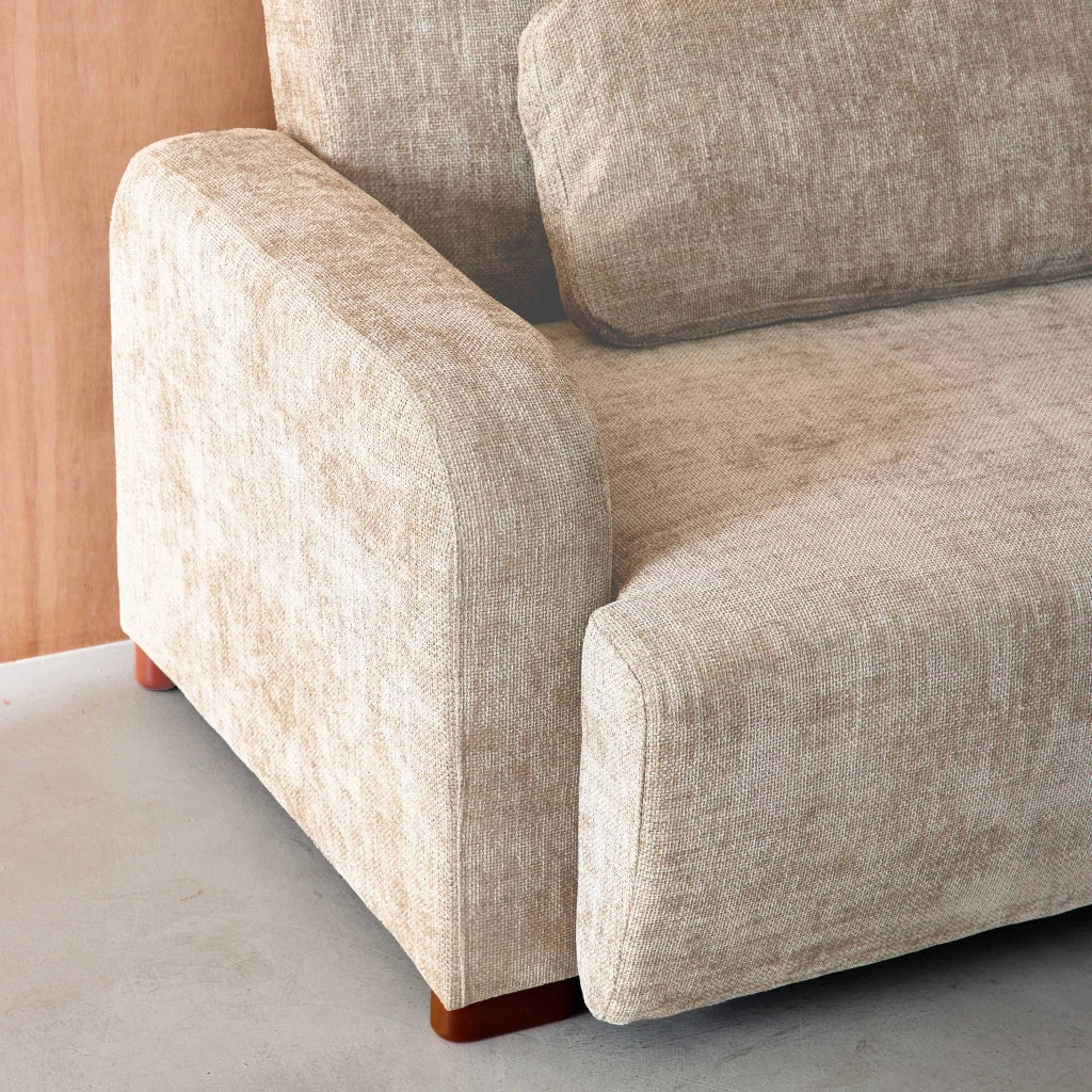 Divano letto in tessuto, 3 posti, beige