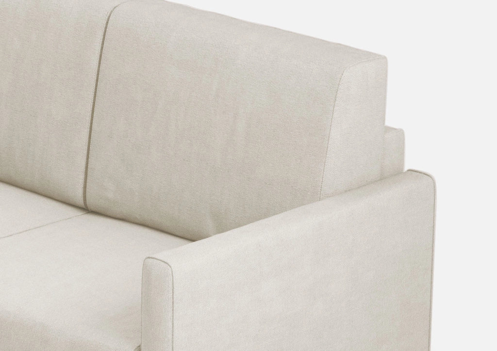 Divano Angolare 5 Posti 241x241x85 cm Karay in Tessuto Latte