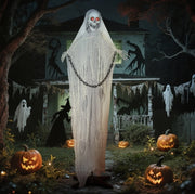 DECORAZIONE HALLOWEEN Scheletro Mietitore 70x16x183 cm Grigio con LED