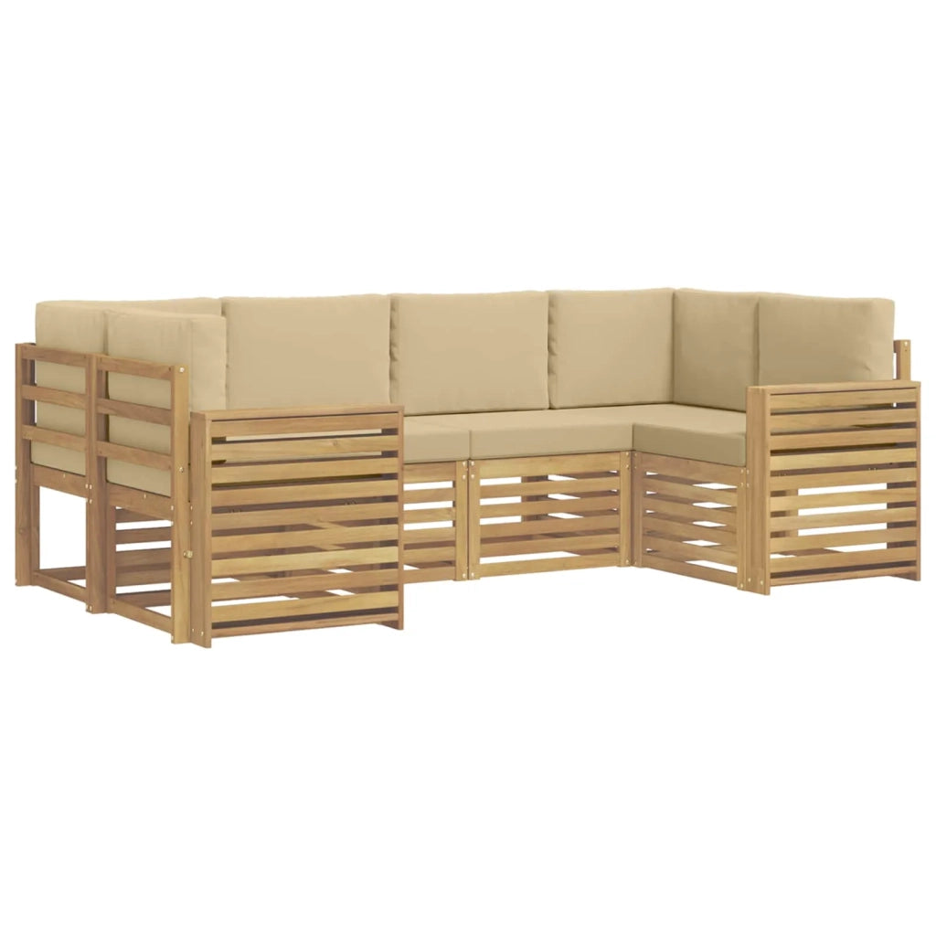 Set di divani da esterno 6 pcs Bianco e Beige 3392403
