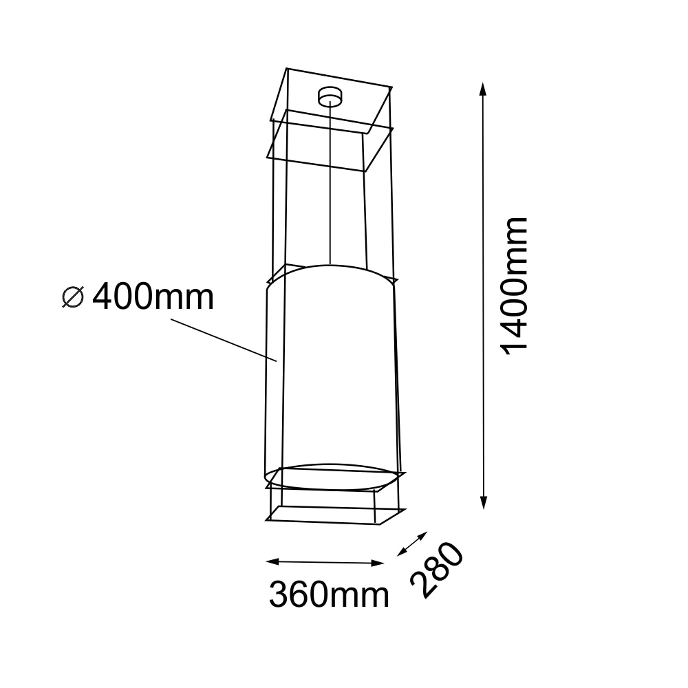 Lampada a sospensione geometrica nera PAA, paralume nero E27