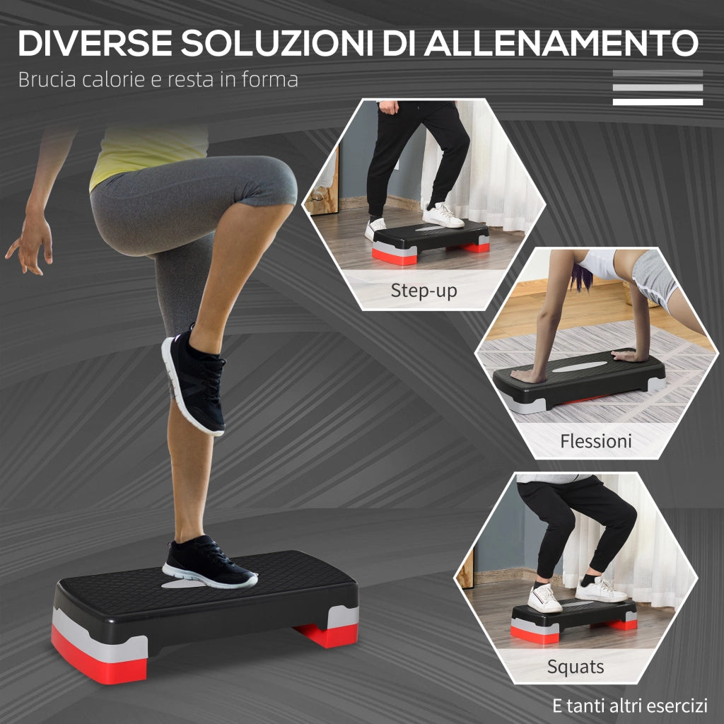 Step Aerobica ¨C zephmum ¨C 68x29cm Nero Rosso
