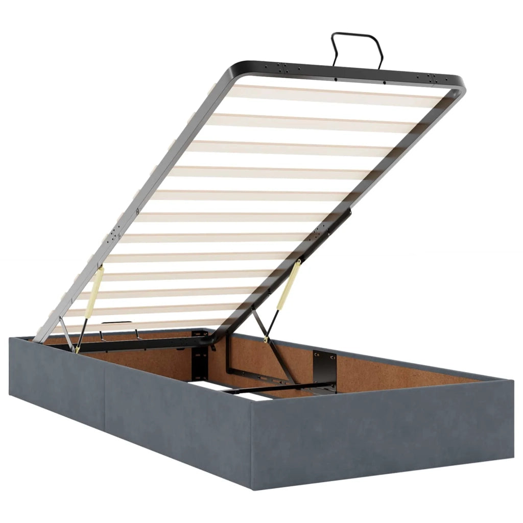 Letto Ottomano con Materasso e LED Grigio Scuro 200 x 200 cm 3457339