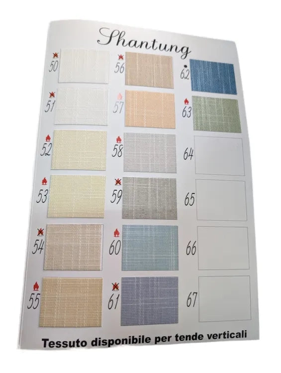 Tenda Verticale Shantung 127mm - Colore Bianco Sporco 51, Attacco Soffitto - Larghezza 3m x Altezza 2,50m - Apertura Destra - Per Casa E Ufficio