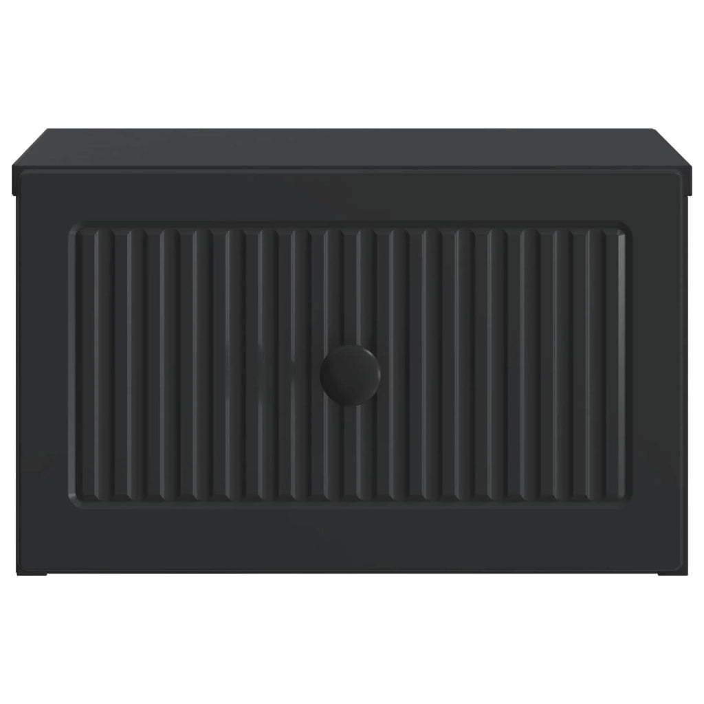 Mobiletto da notte a muro 2 pz Nero 33 x 34,5 x 20 cm 897918