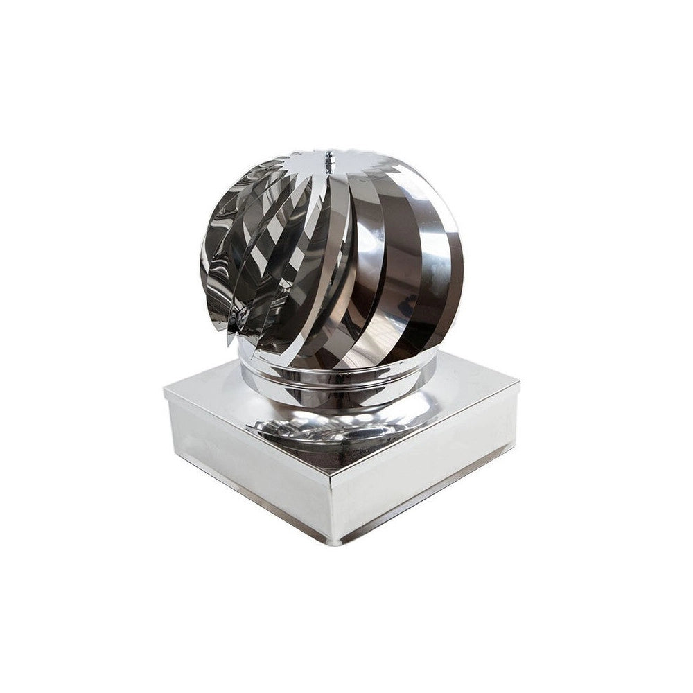 Fumaiolo da 50x50cm base quadra tipo radiante eolico inox aisi 304
