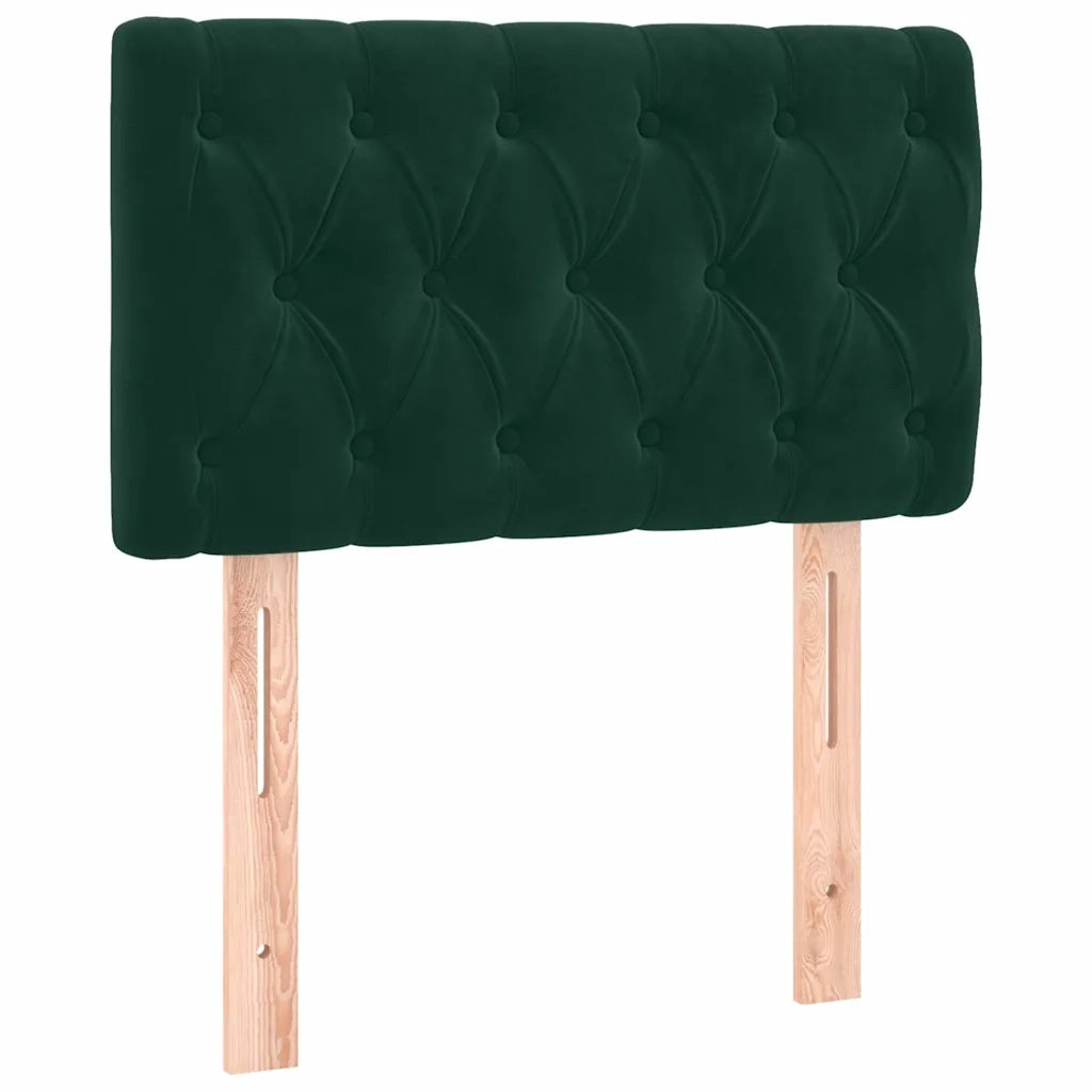 Giroletto a Molle con Materasso Verde Scuro 80x200 cm Velluto